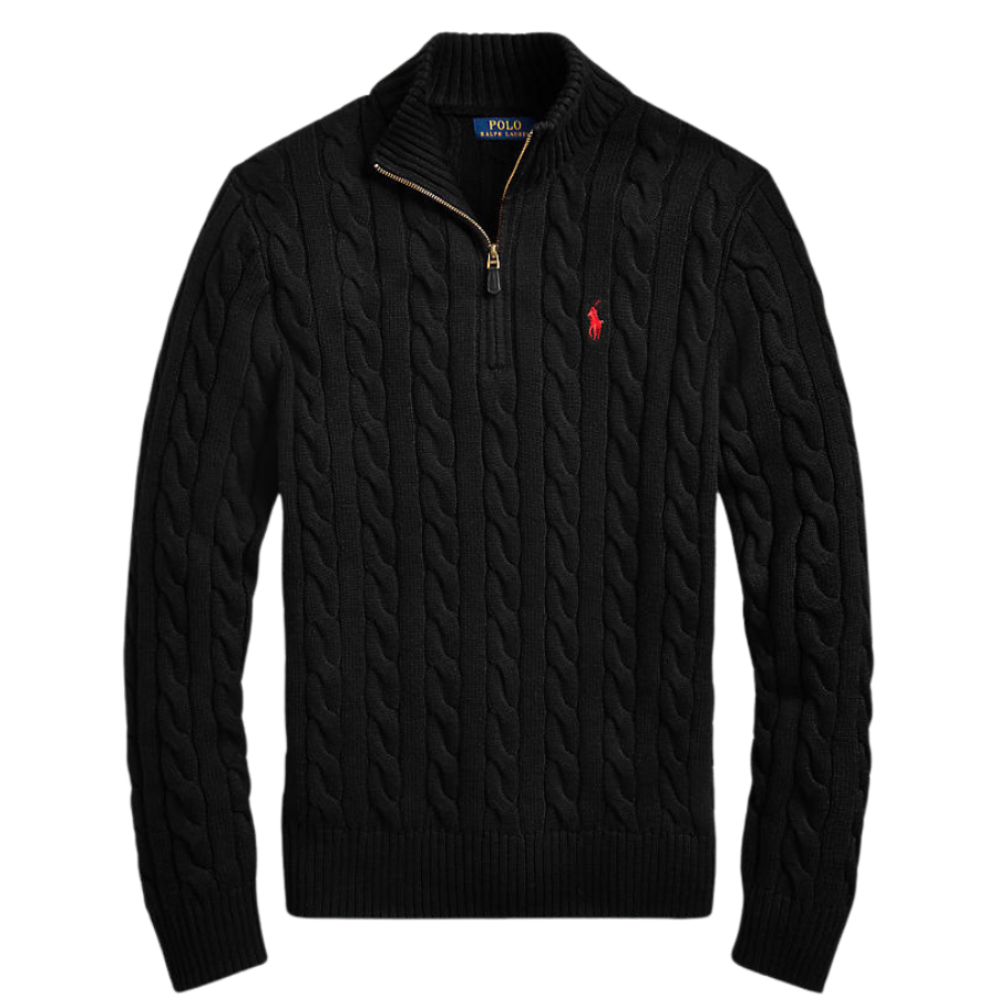 Ralph Lauren Men's Long Sleeve V Neck Blouse Black polo