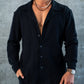 ELEGANT SHIRT WAFFLE - BLACK