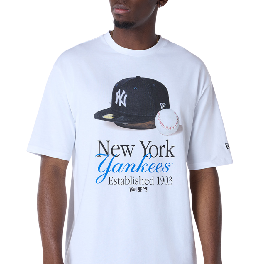 New York Yankees MLB Script White T-Shirt