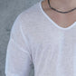 LINEN T SHIRT - WHITE
