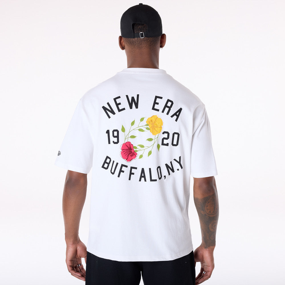 New Era Floral Graphic White T-Shirt