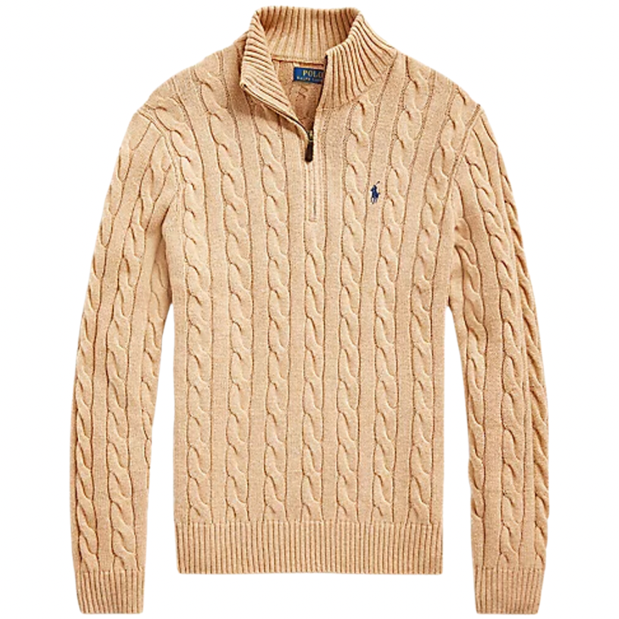 Ralph Lauren Men's Long Sleeve V Neck Blouse Beige polo