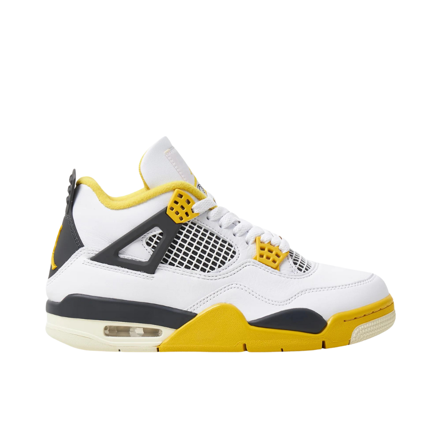 Jordan 4 Womens Retro White / Coconut Milk - Vivid Sulfur