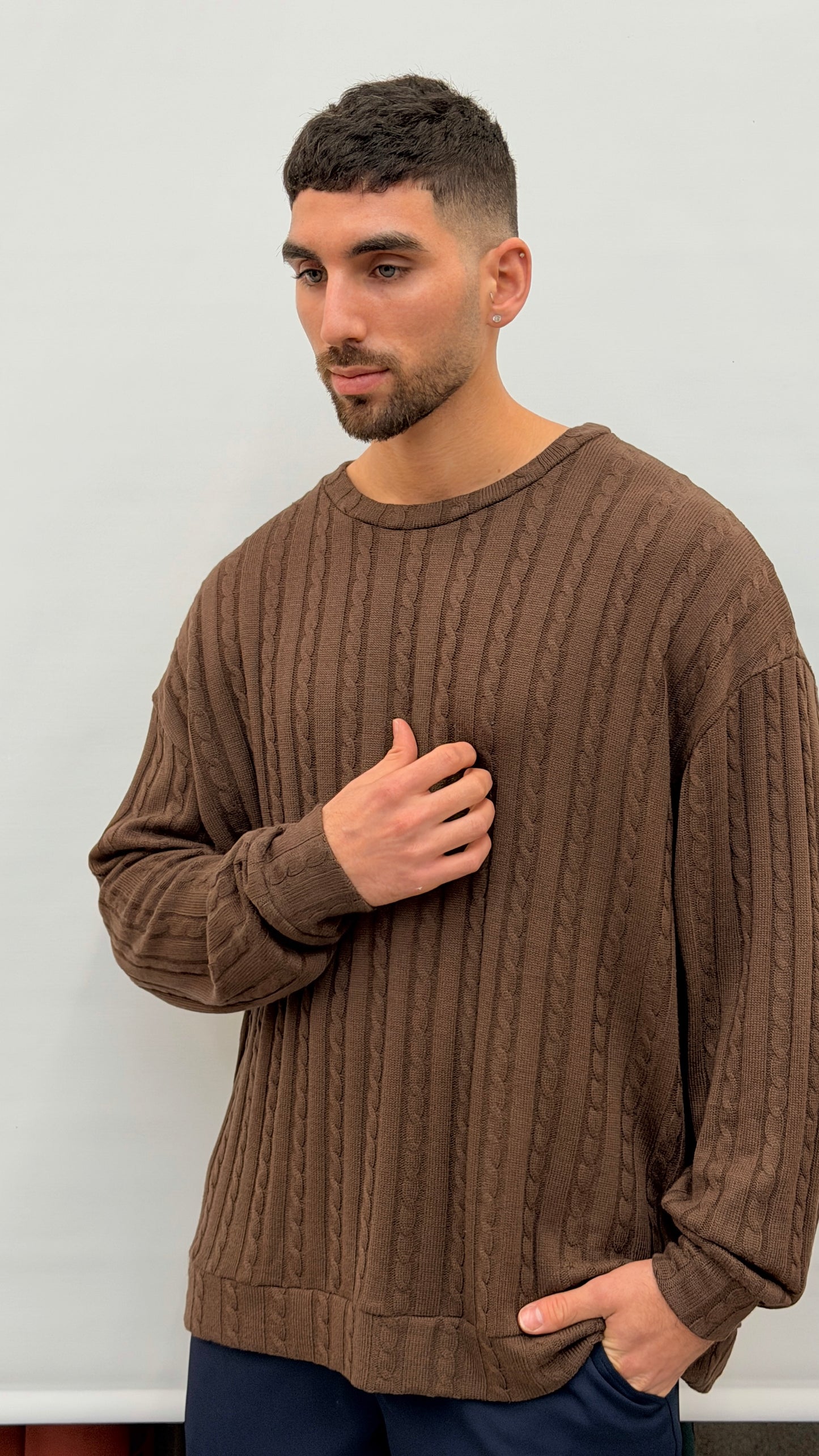 Butterfly Boy Signature Cable Knit - Brown