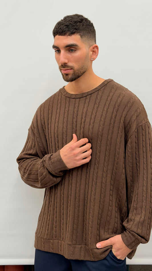 Butterfly Boy Signature Cable Knit - Brown