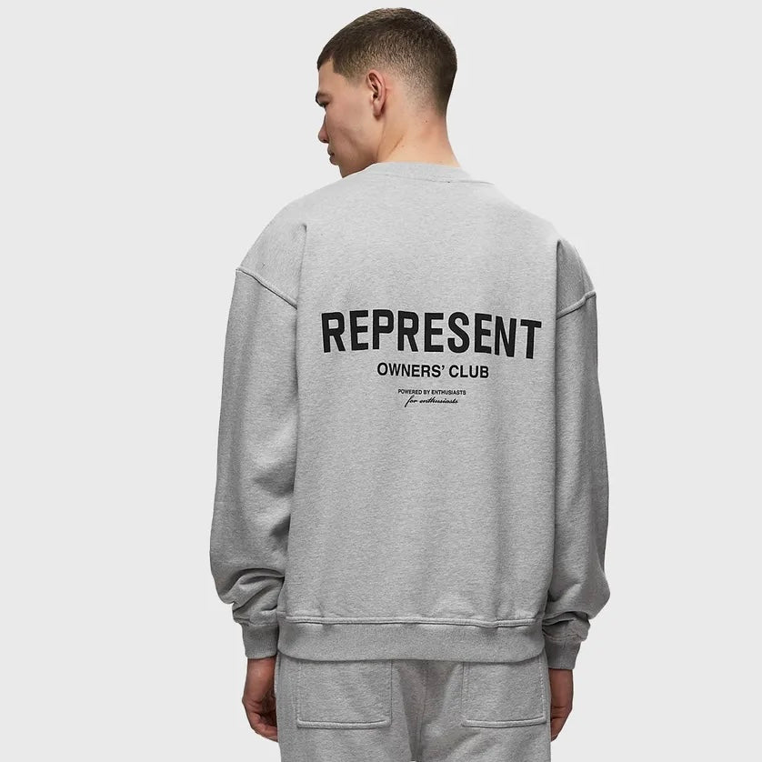 REPRESENT OWNERS CLUB SWEATER - LIGHT GREY