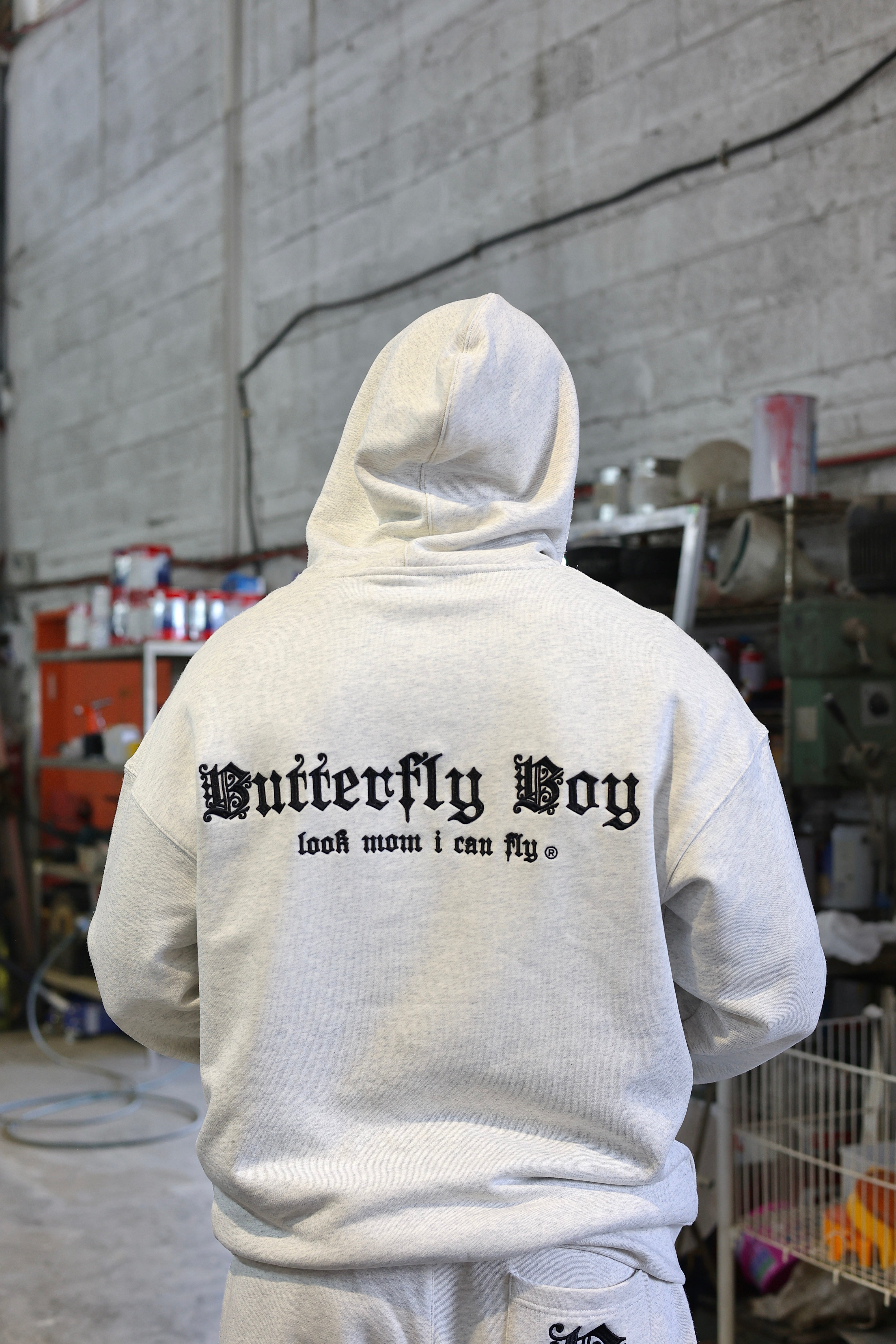 BUTTERFLY BOY HOODIE - DIRTY WHITE