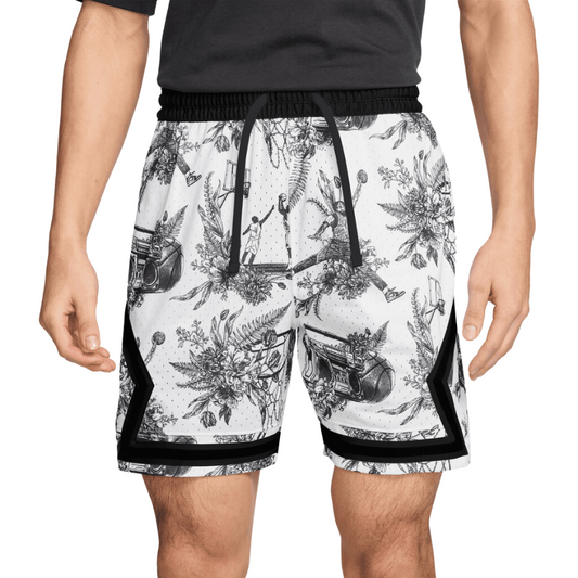 JORDAN SPORT DRI-FIT PRINTED DIAMOND MENS SHORTS