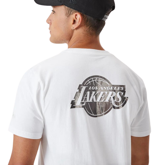 NEW ERA LA Lakers Metallic White T-Shirt