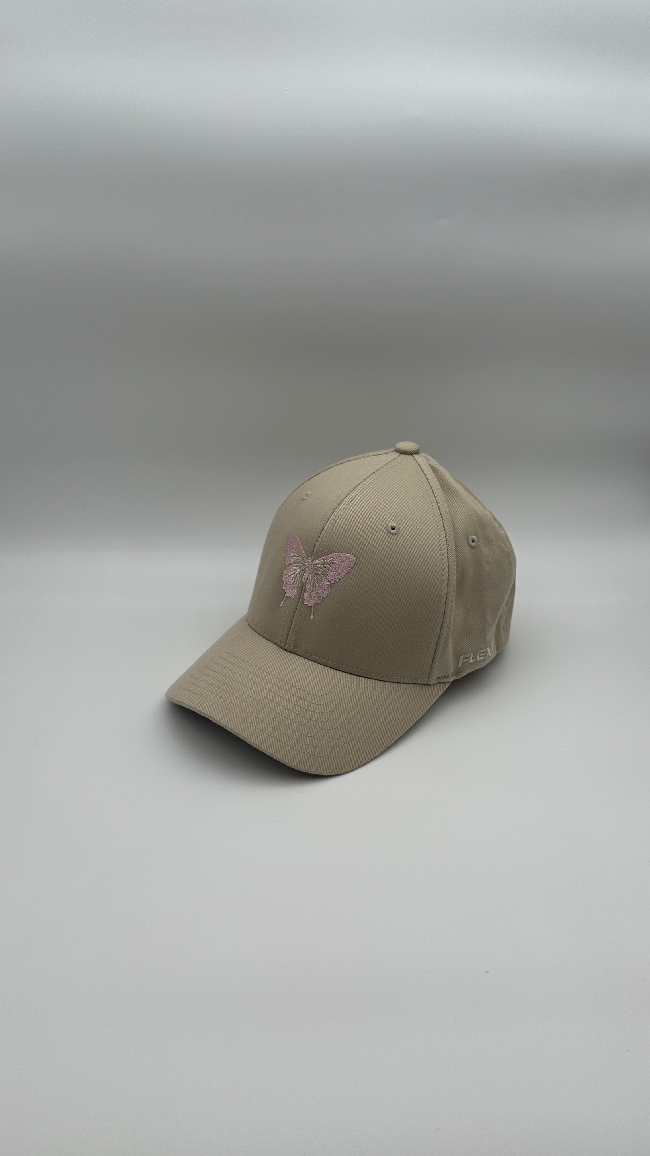 Butterfly Cap Pink on Brown