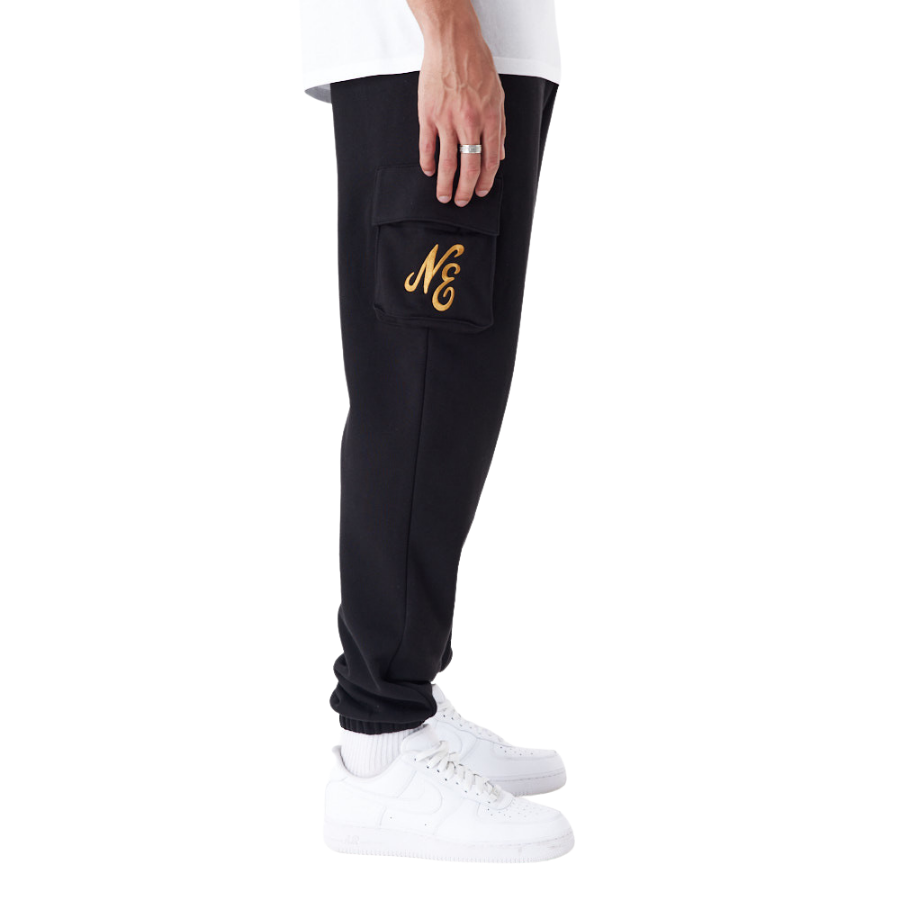 New Era Script Black Cargo Joggers