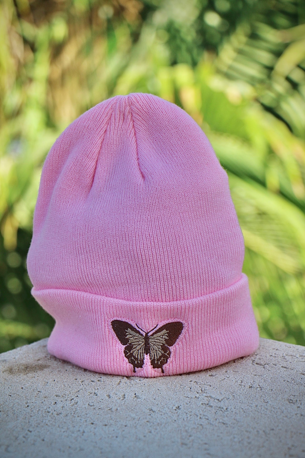 BUTTERFLY BOY BEANIE- REVERSE PINK