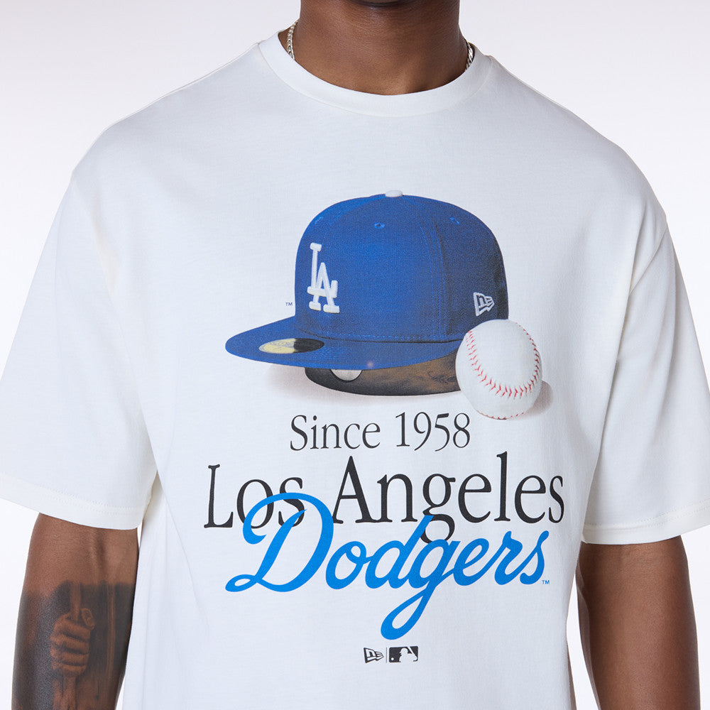 LA Dodgers MLB Script Open White T-Shirt