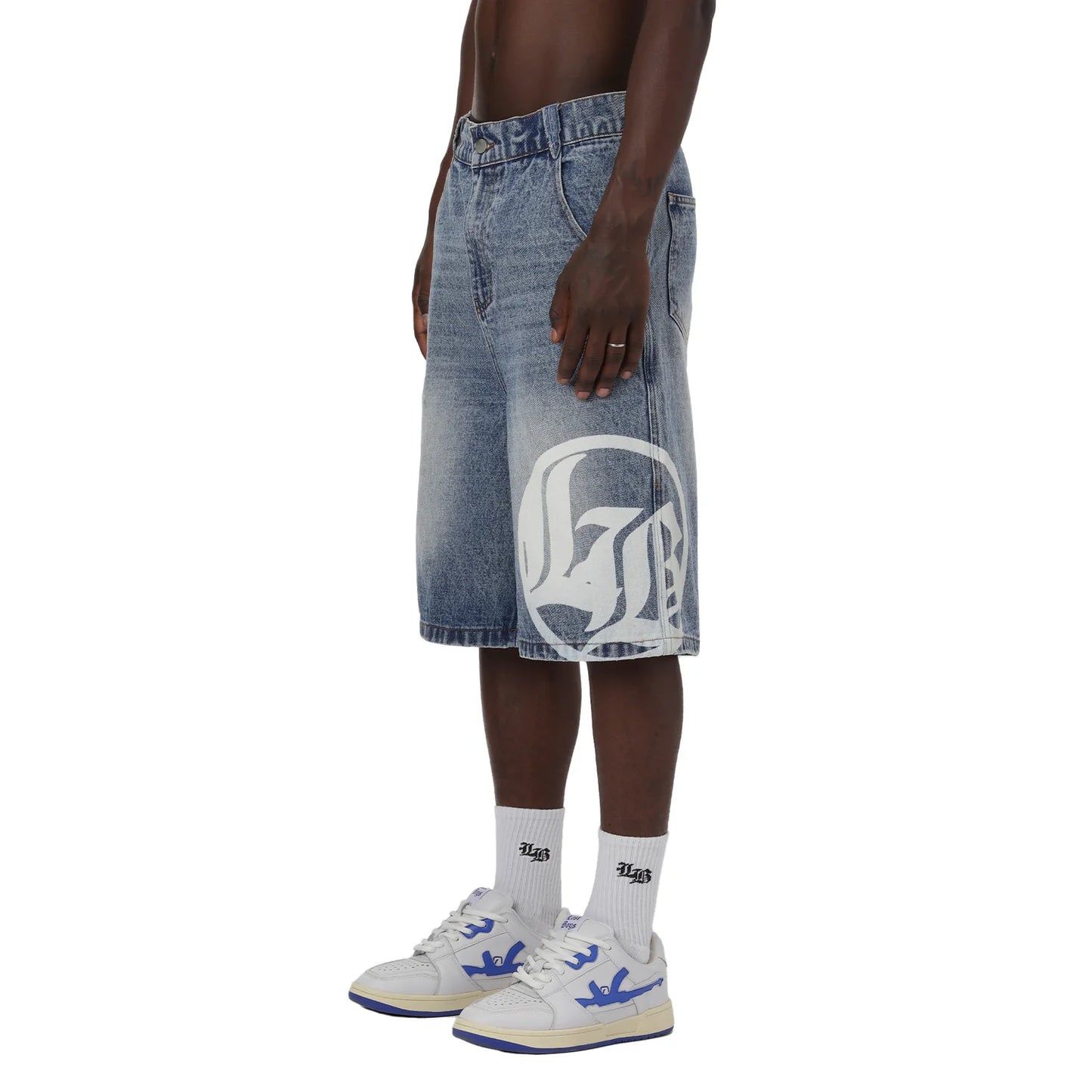 LOGO WASHED JORTS - BLUE Lost boys