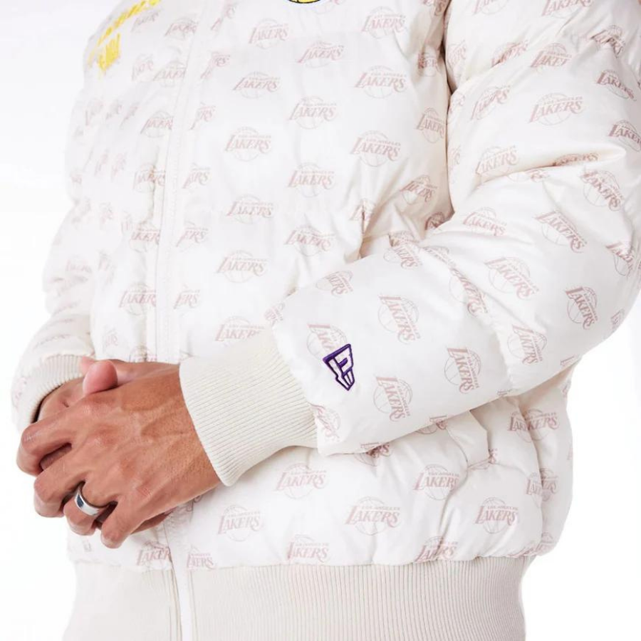 New Era LA Lakers NBA Monogram Stone Puffer Jacket