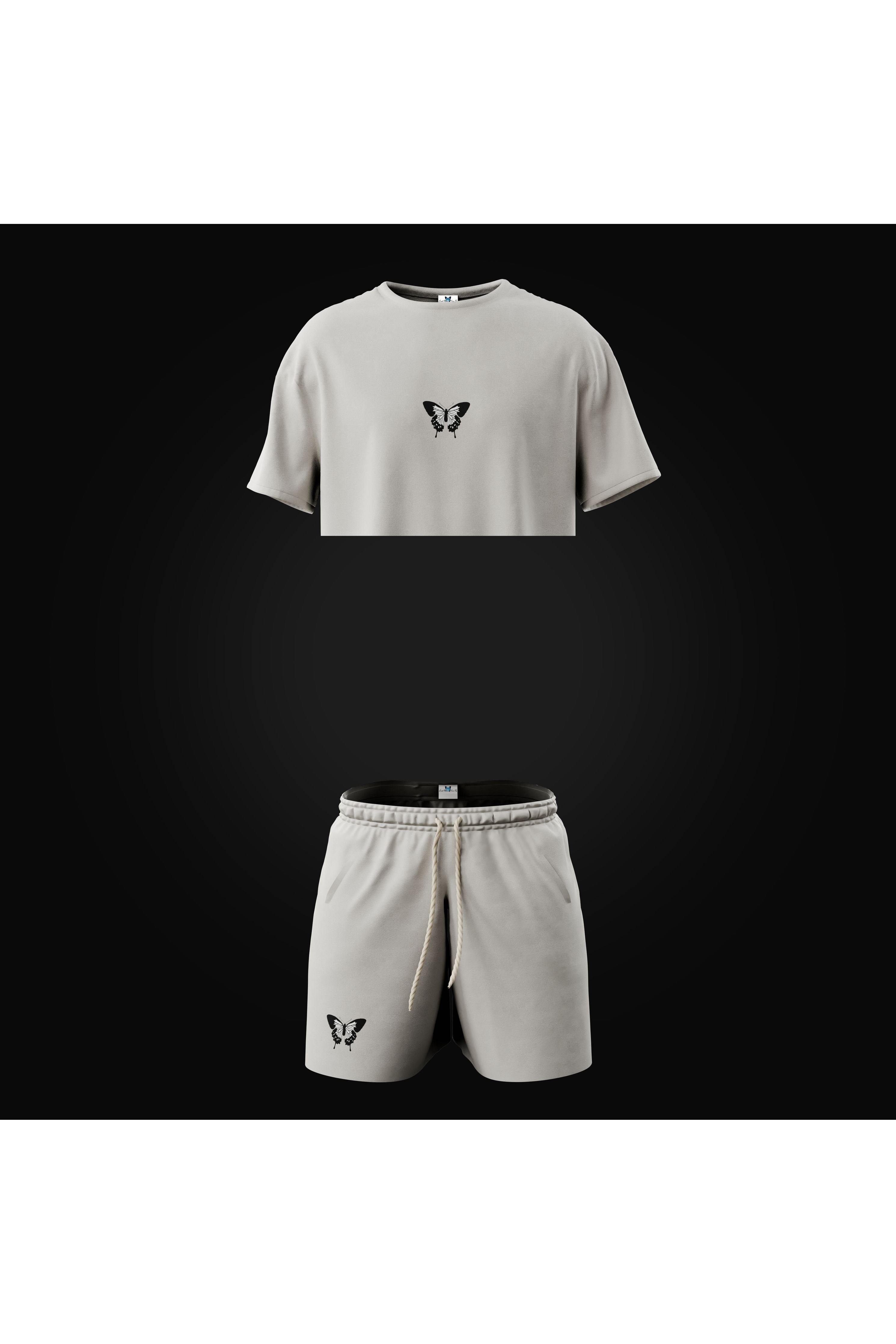W THE SIX - 2/6 - Zebra butterfly -Crop T shirt - Butterfly Sneakers