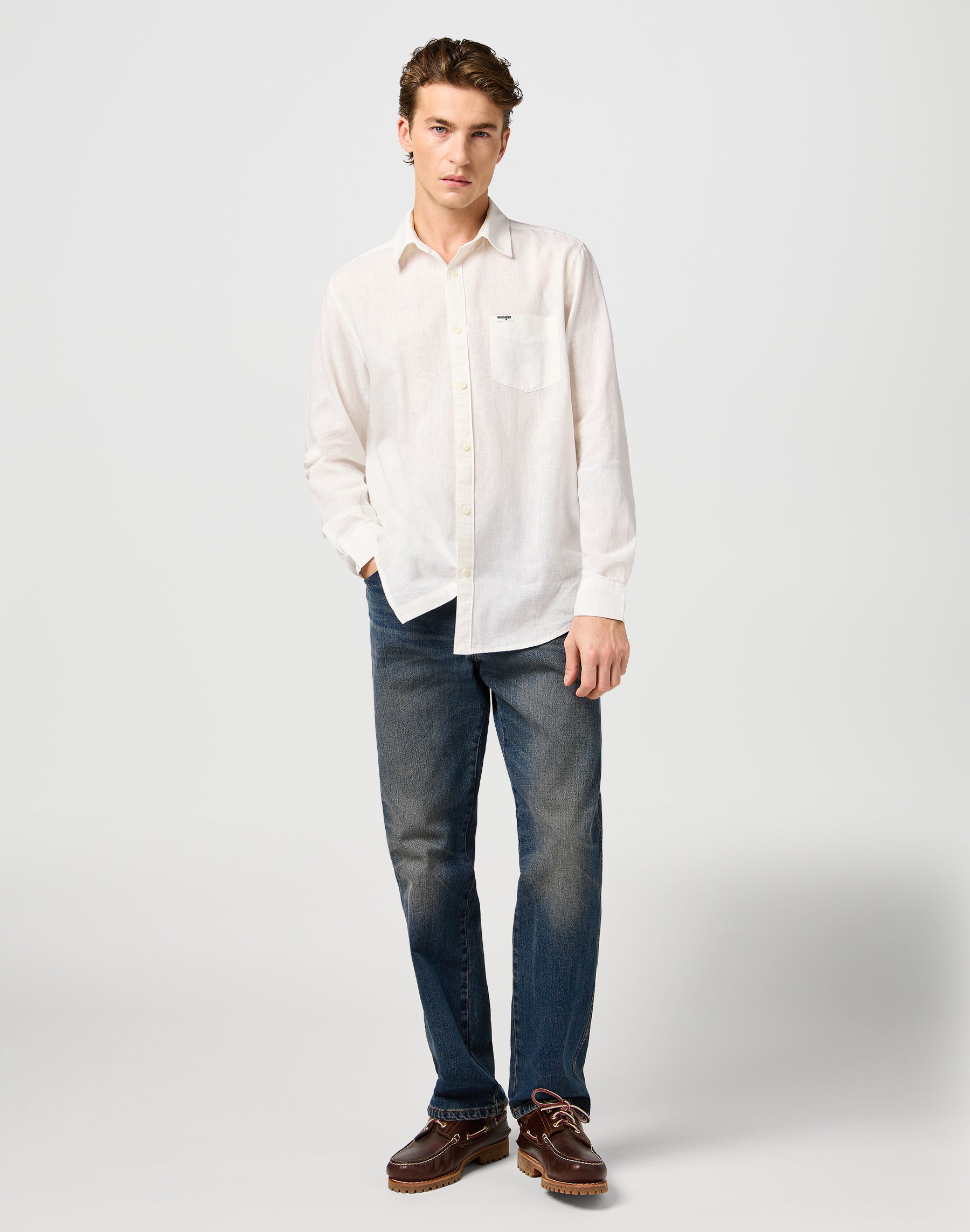 1 POCKET SHIRT WRANGLER - WHITE