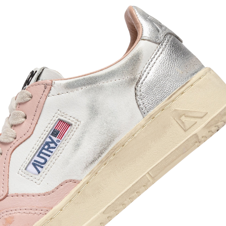 AUTRY SNEAKERS WHITE POWDER PINK & SILVER