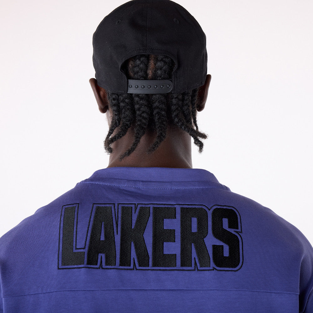 NEW ERA LA Lakers NBA Wordmark Dark Blue Oversized T-Shirt