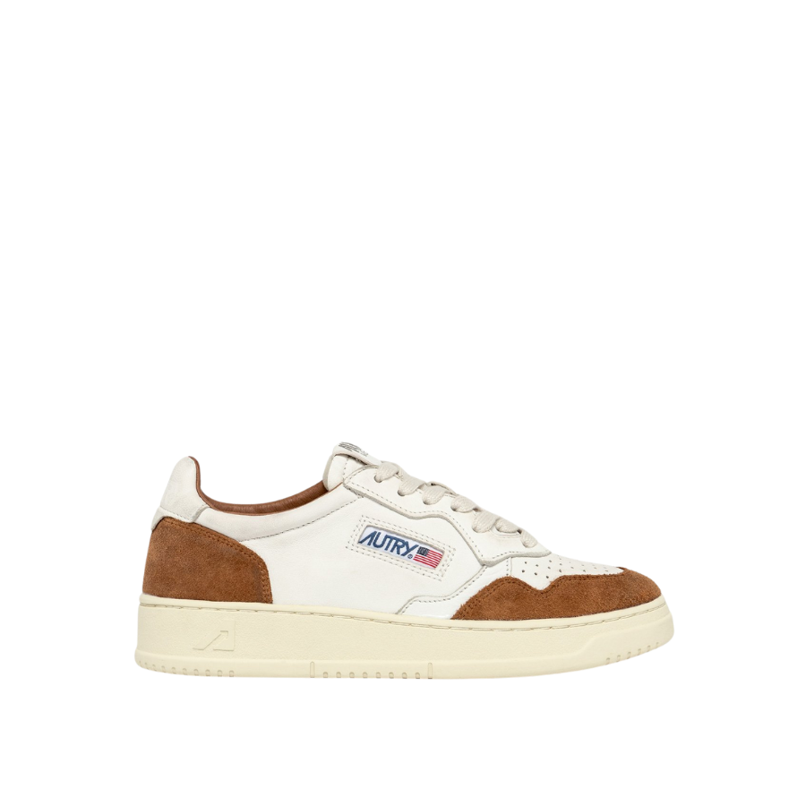 AUTRY SNEAKERS WHITE & GOATSKIN BROWN