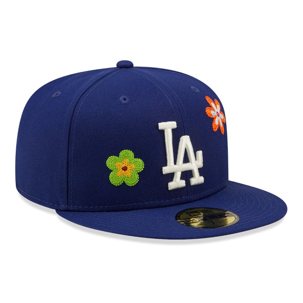 LA Dodgers MLB Flower Blue 59FIFTY Fitted Cap