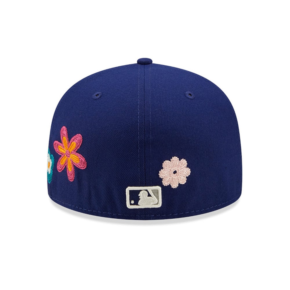 LA Dodgers MLB Flower Blue 59FIFTY Fitted Cap