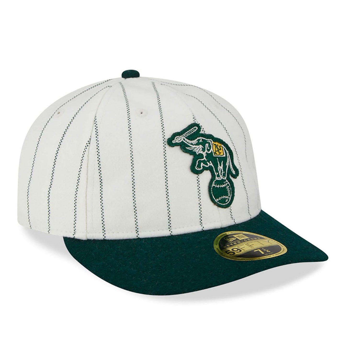 Oakland Athletics Cooperstown MLB Stripe Chrome White Retro Crown 59FIFTY Fitted Cap