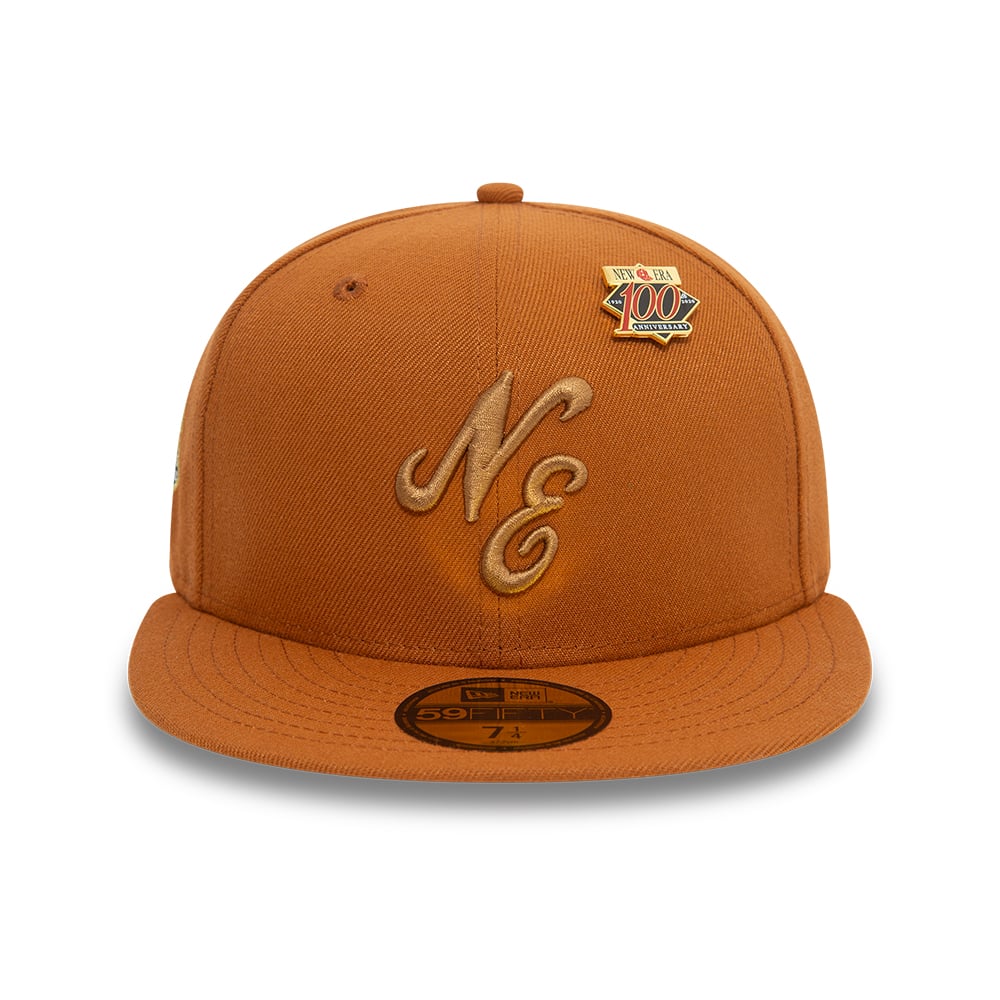 New Era Script Brown 59FIFTY Fitted Cap