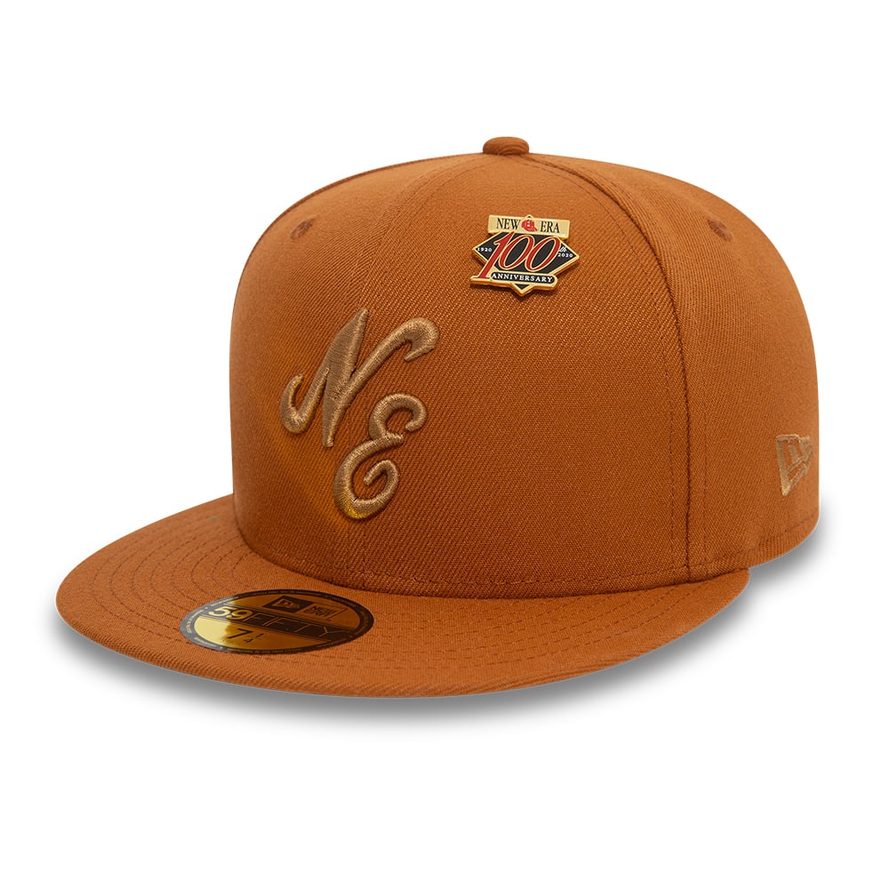 New Era Script Brown 59FIFTY Fitted Cap