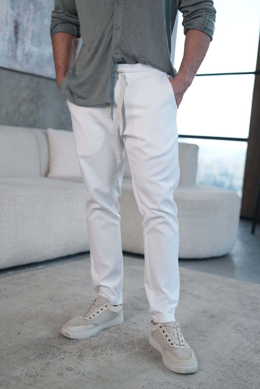 מכנס לבן אלגנט עם לייקרה