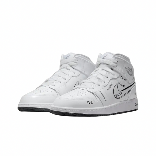 Jordan 1 mid GS School - Butterfly Sneakers