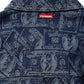 PRINT BUTTON FRONT DENIM JACKET Denim Blue - Butterfly Sneakers