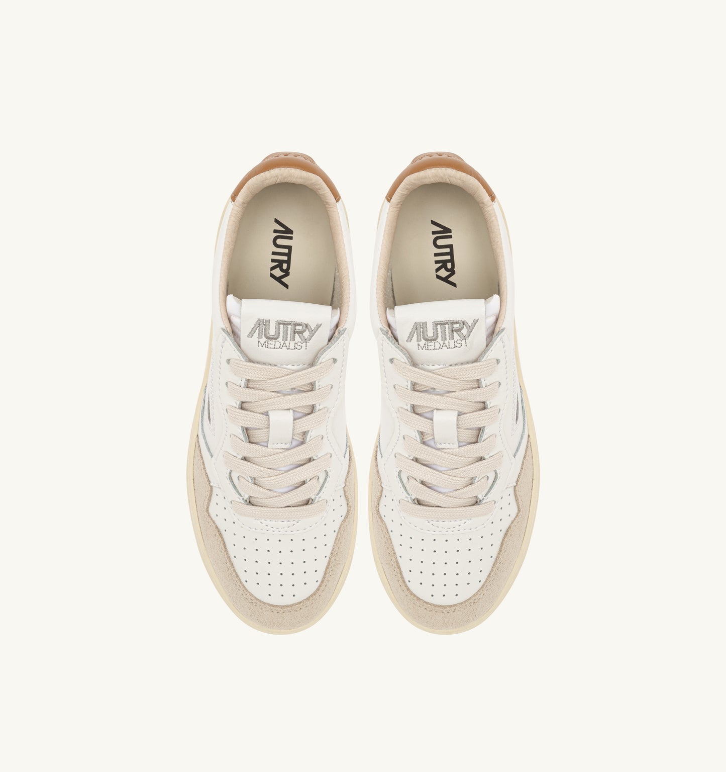 MEDALIST LOW MANLS02 - LEAT/SUEDE WHT/BRNSUG