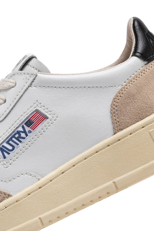 MEDALIST LOW MANLS21 - LEAT/SUEDE WHT/BLK