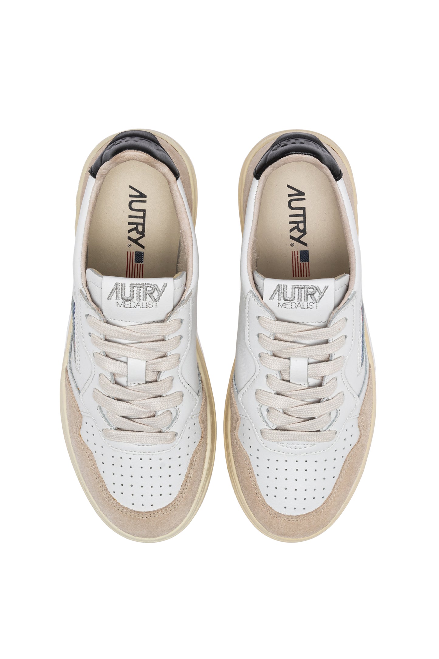 MEDALIST LOW MANLS21 - LEAT/SUEDE WHT/BLK