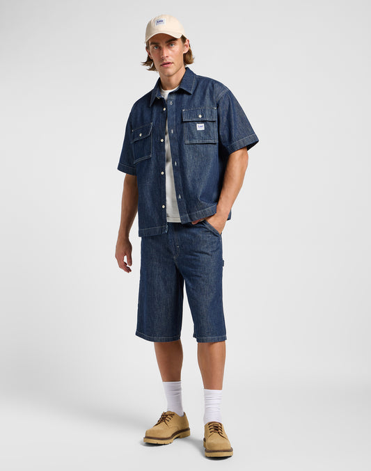 SS WORKWEAR חולצת גינס מכופתרת שרוול קצר