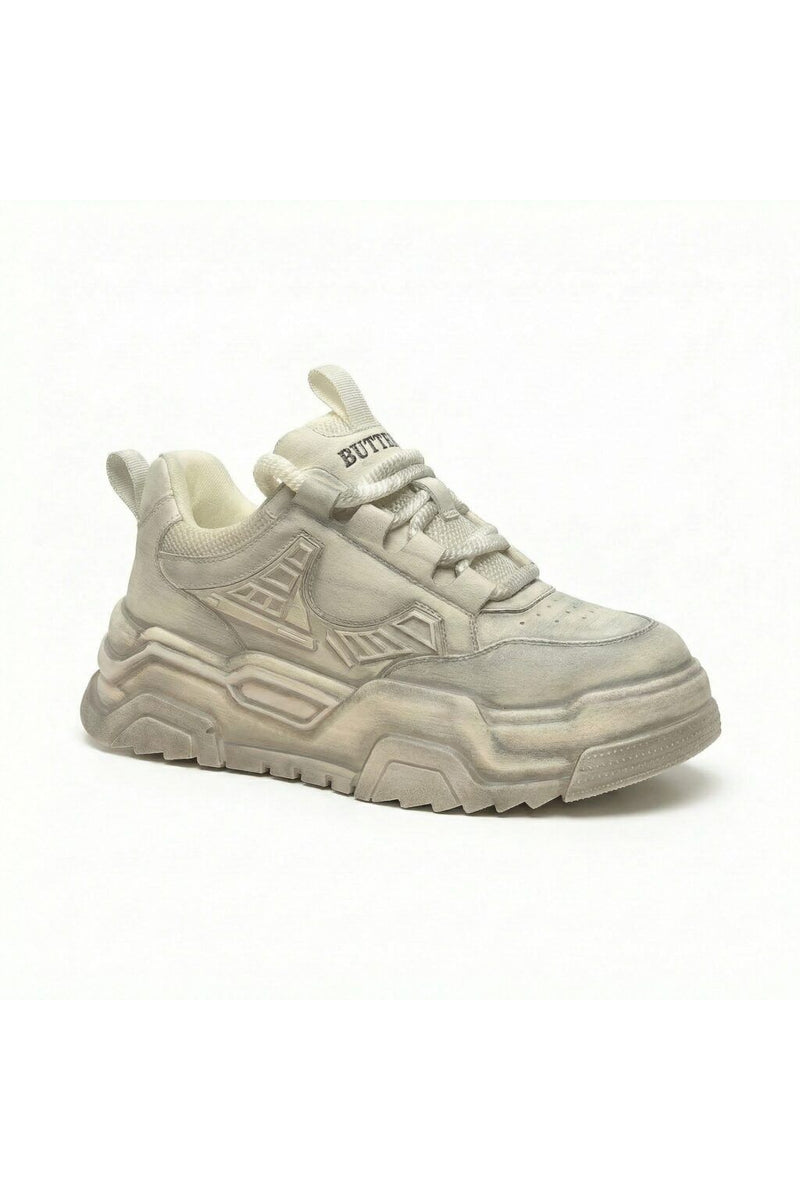 Butterfly פלטפורמה לבן משופשף - Butterfly Sneakers