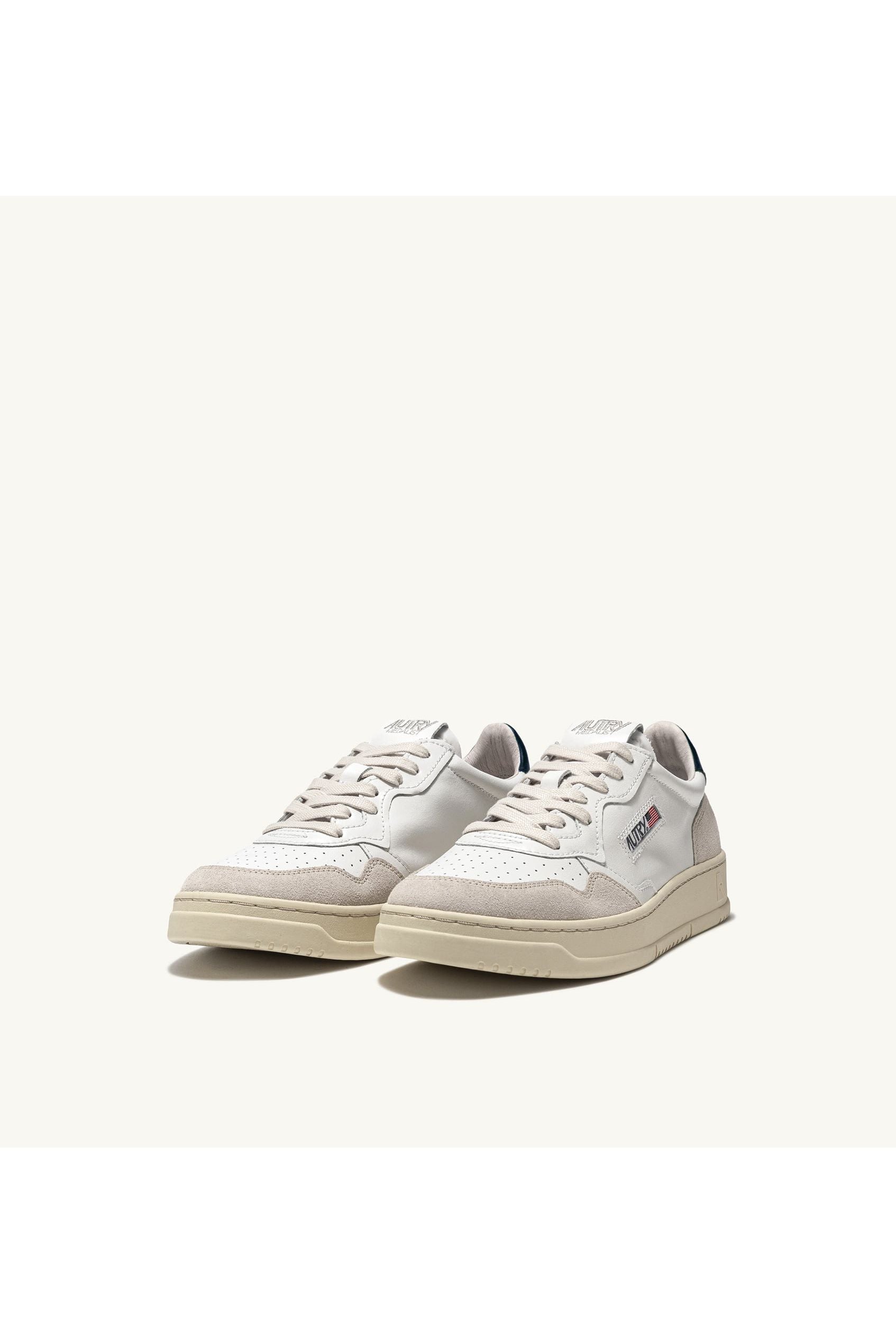MEDALIST LOW MAN LS28 LEATHER/SUEDE WHITE/BLUE - Butterfly Sneakers