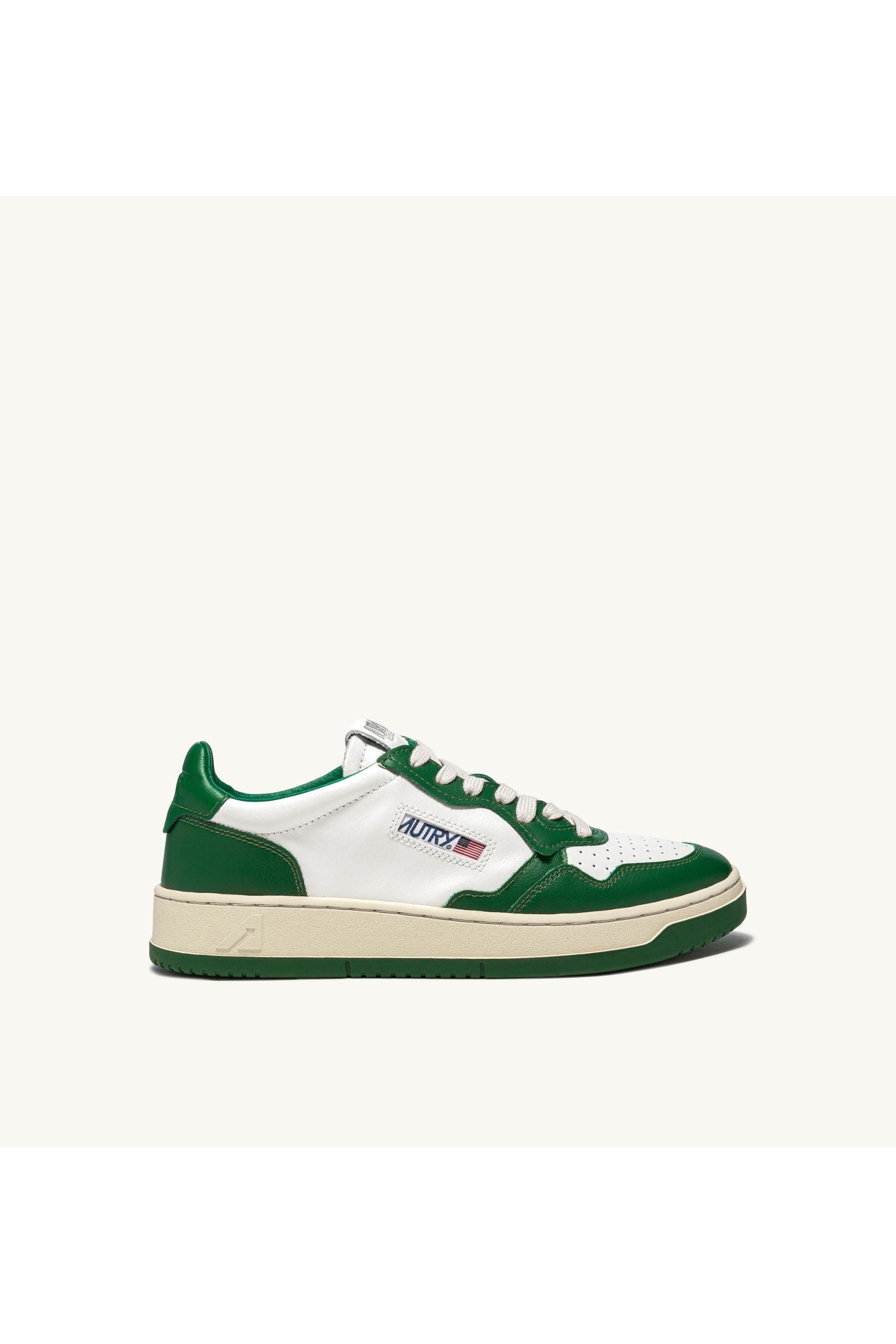MEDALIST LOW MAN WB03 LEATHER/LEATHER WHITE/GREEN - Butterfly Sneakers