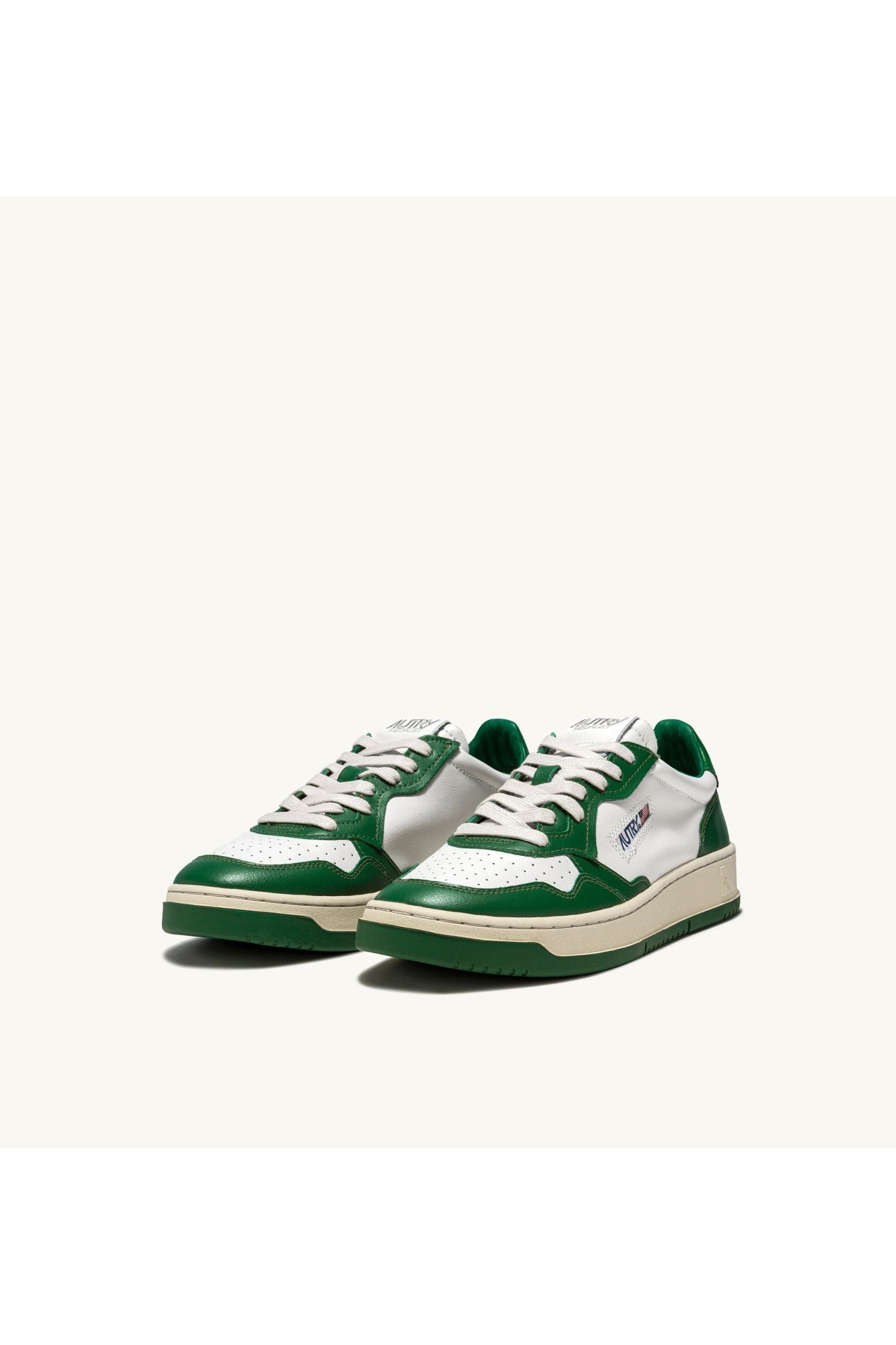 MEDALIST LOW MAN WB03 LEATHER/LEATHER WHITE/GREEN - Butterfly Sneakers
