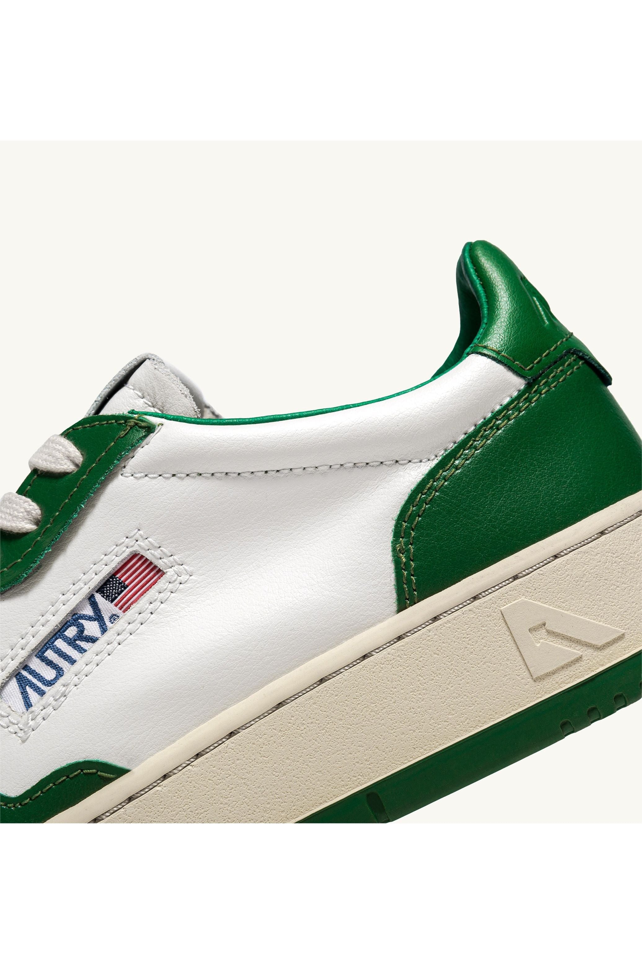 MEDALIST LOW MAN WB03 LEATHER/LEATHER WHITE/GREEN - Butterfly Sneakers