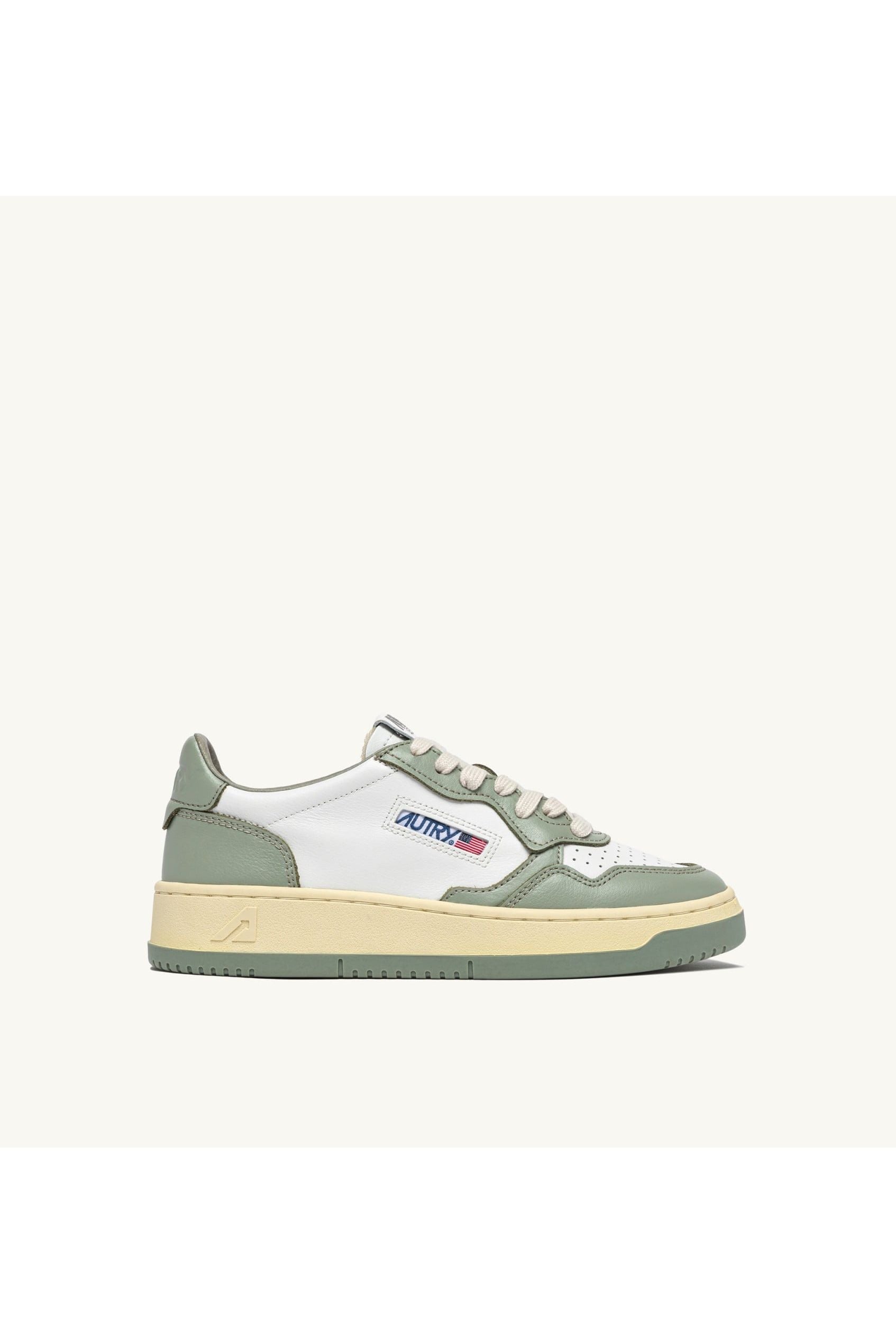 MEDALIST LOW MAN WB65 LEATHER/LEATHER WHITE/SEA GRASS - Butterfly Sneakers