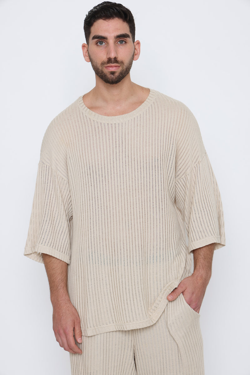 חולצת סריג פורטוגל אוברסייז פשתן