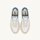 MEDALIST LOW SNEAKERS IN WHITE AND PALACE BLUE LEATHER AND SUEDE WITH LETTERING
