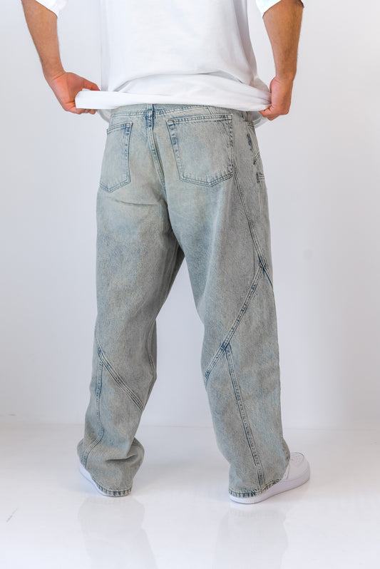 גינס יוטיליטי כחול בגזרה גבוהה