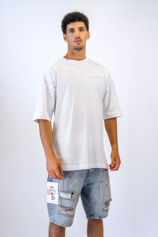 מכנסי ג'ינס ברמודה BAGGY עם פאצ'ים