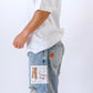 מכנסי ג'ינס ברמודה BAGGY עם פאצ'ים