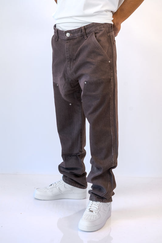 גינס גזרת WIde Leg חום