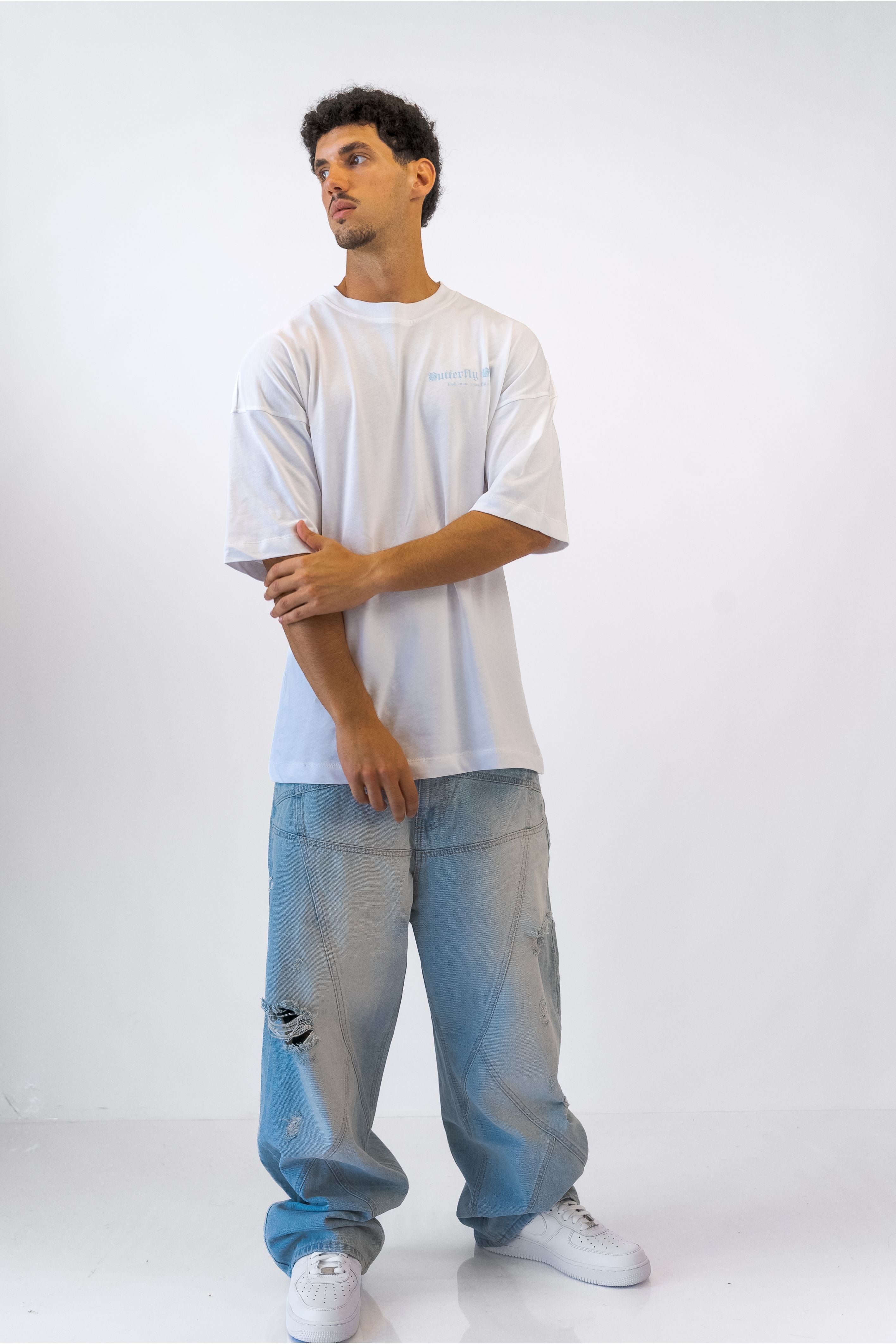 בהיר BAGGY ג'ינס - Butterfly Sneakers