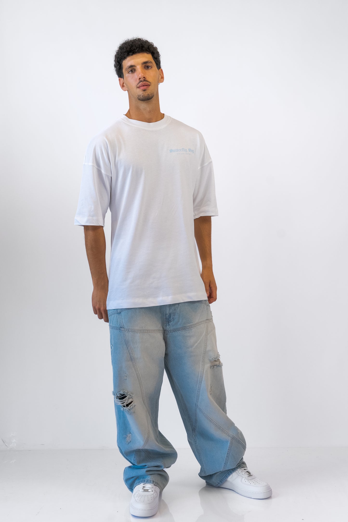 בהיר BAGGY ג'ינס